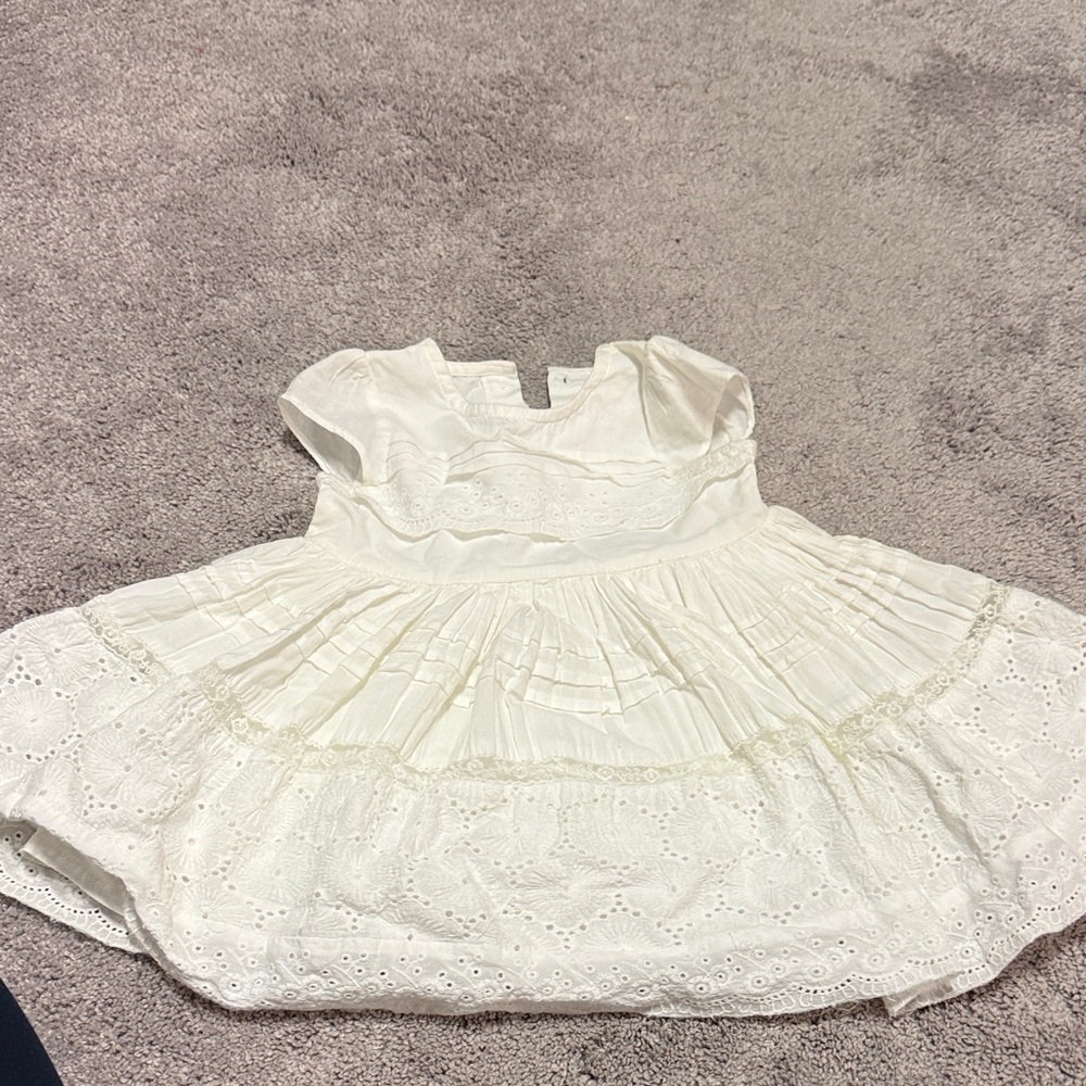 Elegant White Eyelet Kids Dress